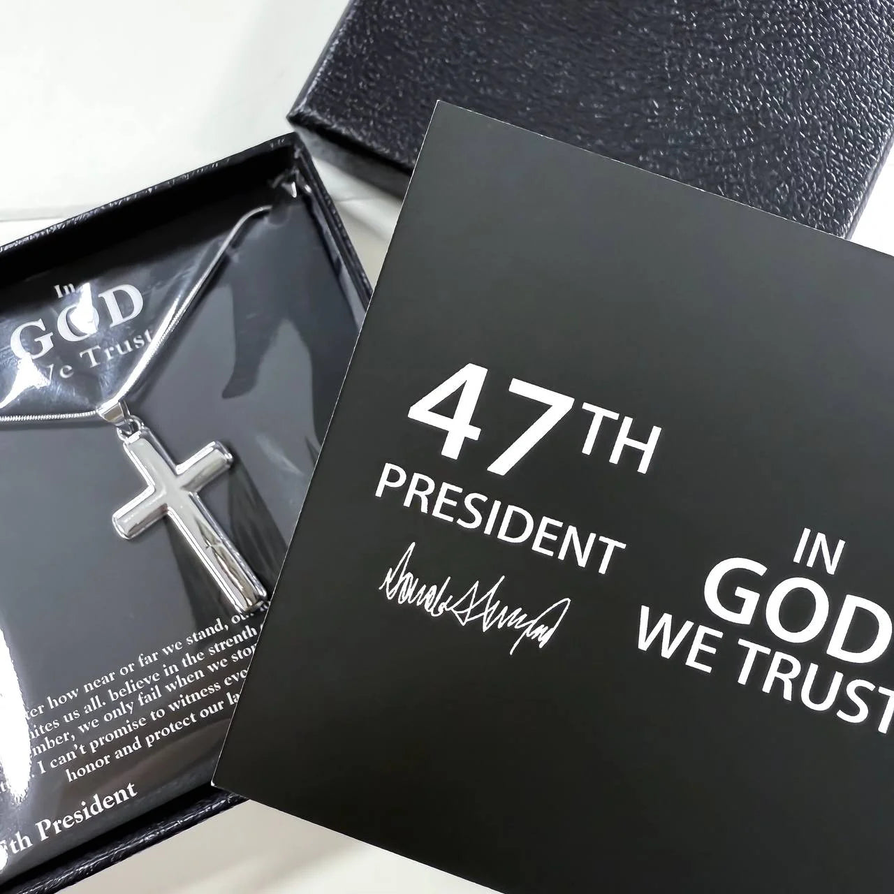Sterling Silver 47 President “In God We Trust” Cross
