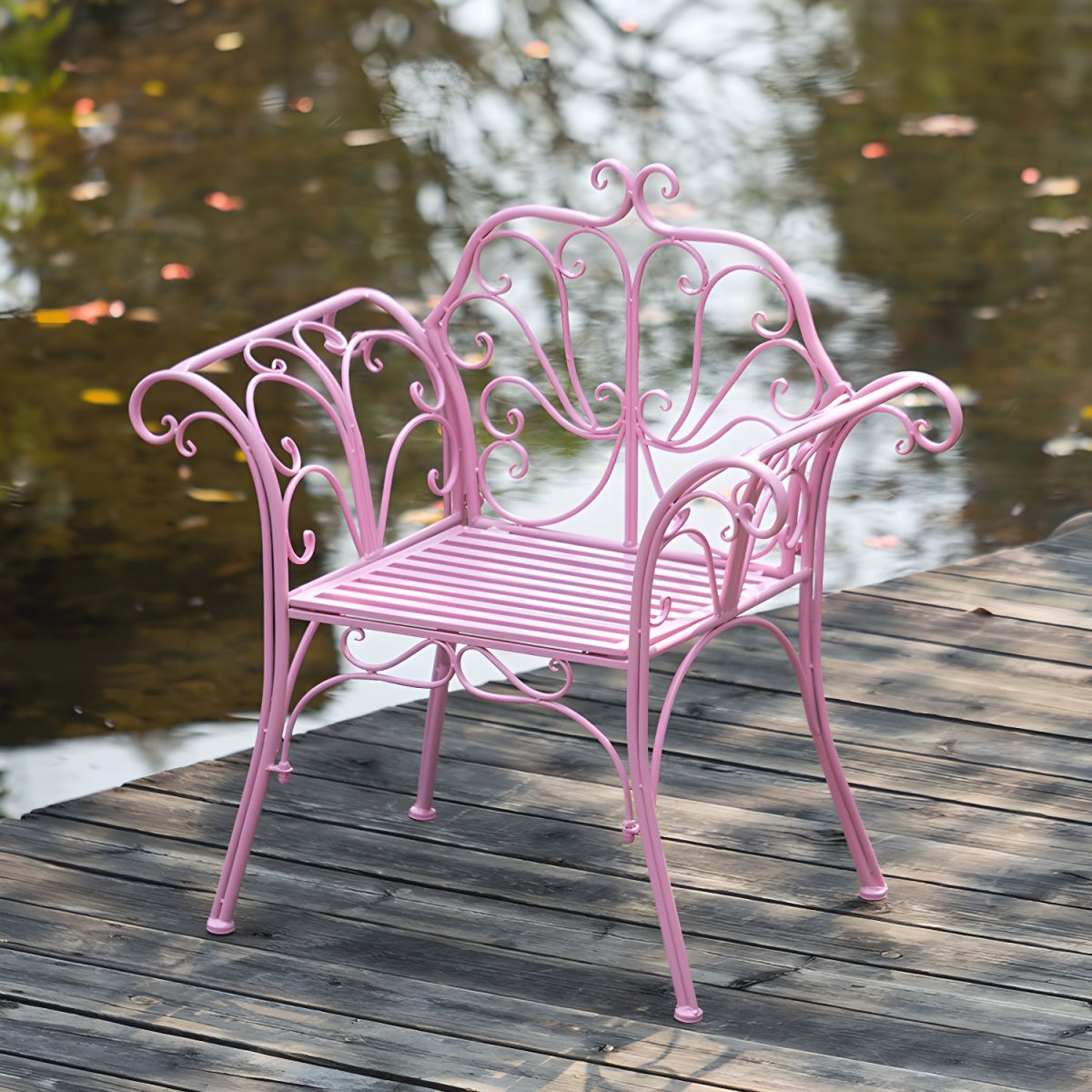 🌸 Luxury Wrought Iron Bistro Set – 3 Pieces