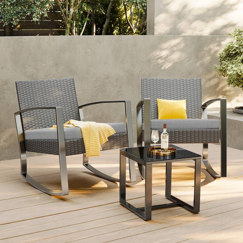 3-Piece Wicker Patio Furniture Set