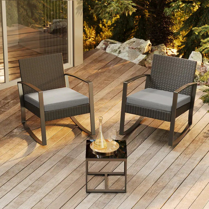 3-Piece Wicker Patio Furniture Set