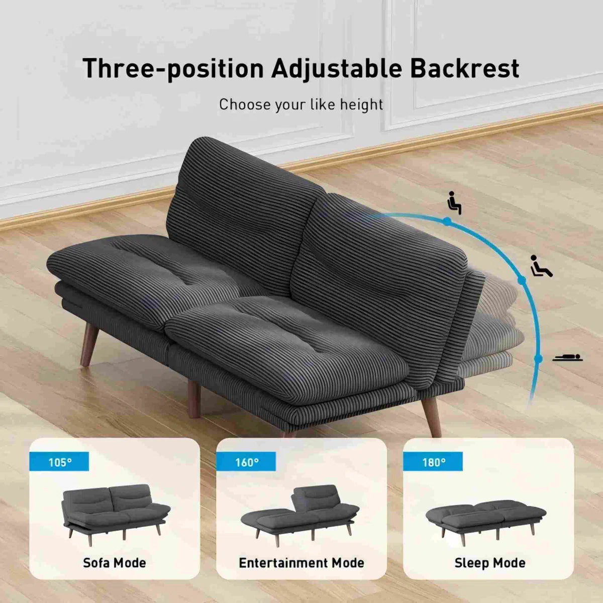 🛋️ 3-in-1 Luxury Convertible Futon Sofa Bed