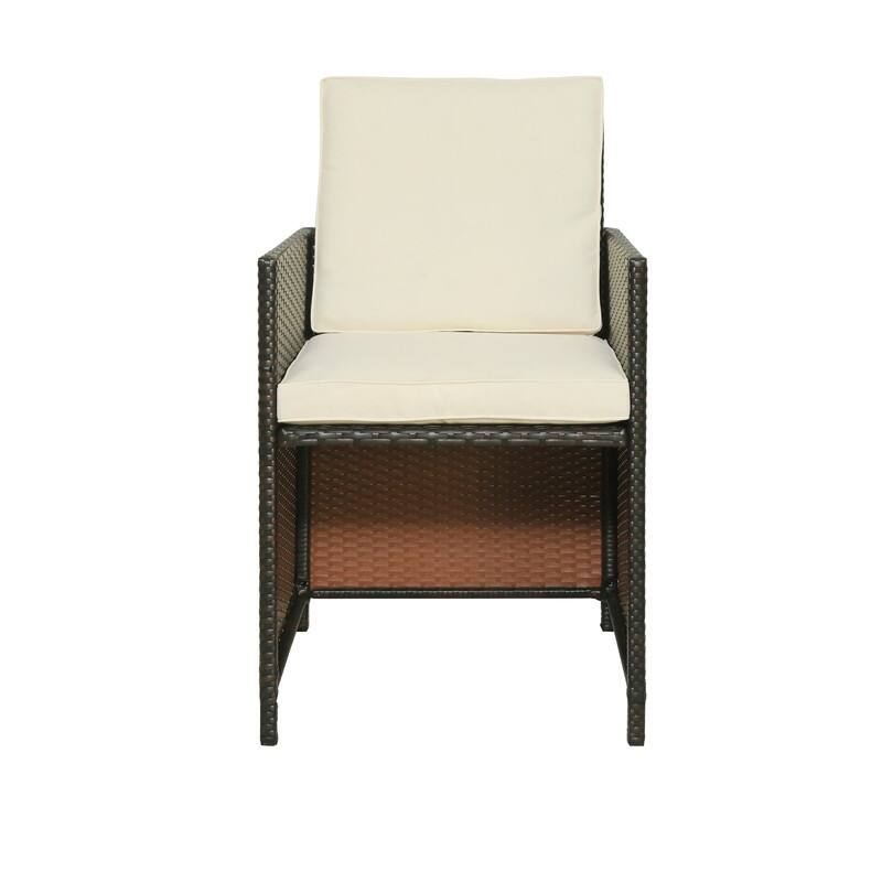 9-PCS Outdoor Rattan Wicker Patio Dining Table Set