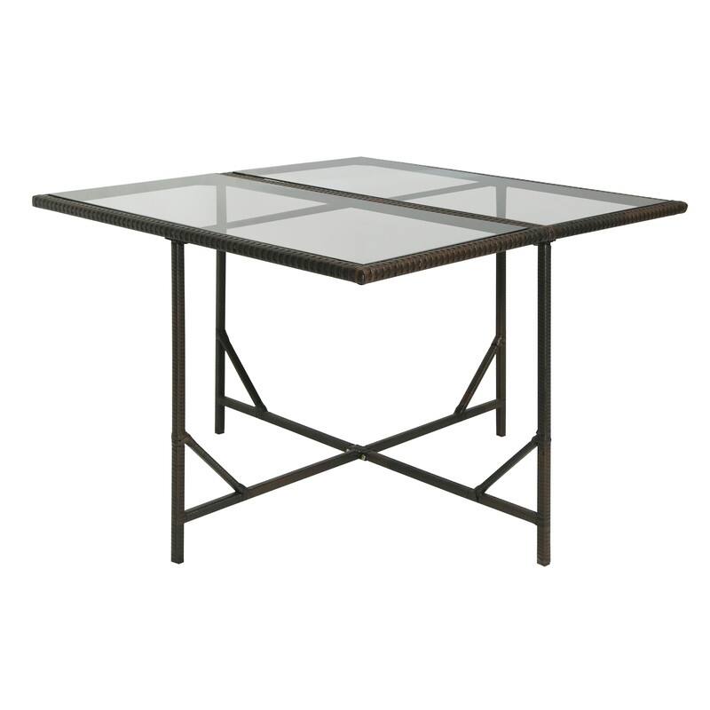 9-PCS Outdoor Rattan Wicker Patio Dining Table Set