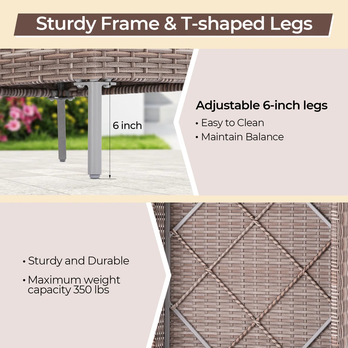 Aldos Premium 3-Piece All-Weather Patio Lounge Set