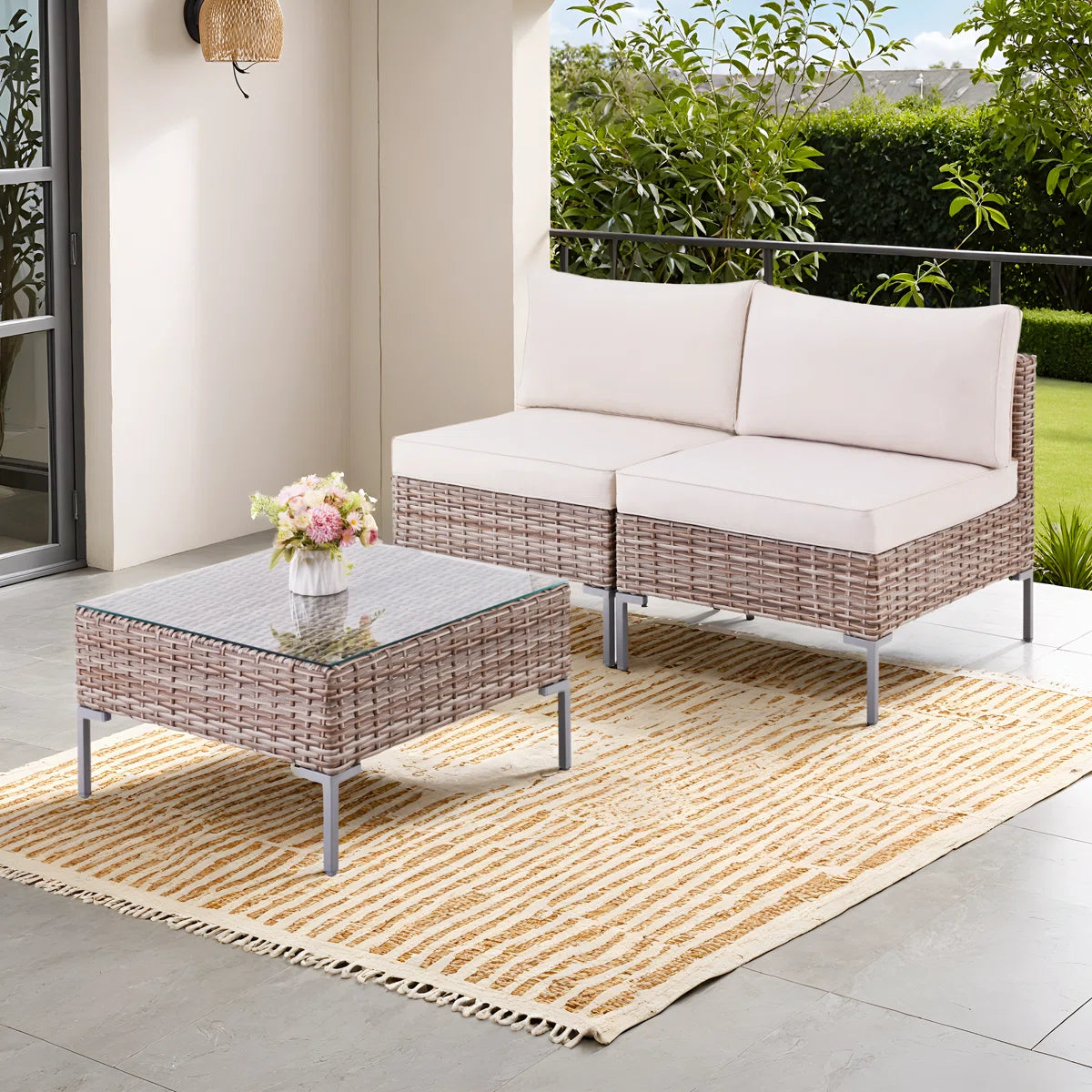 Aldos Premium 3-Piece All-Weather Patio Lounge Set
