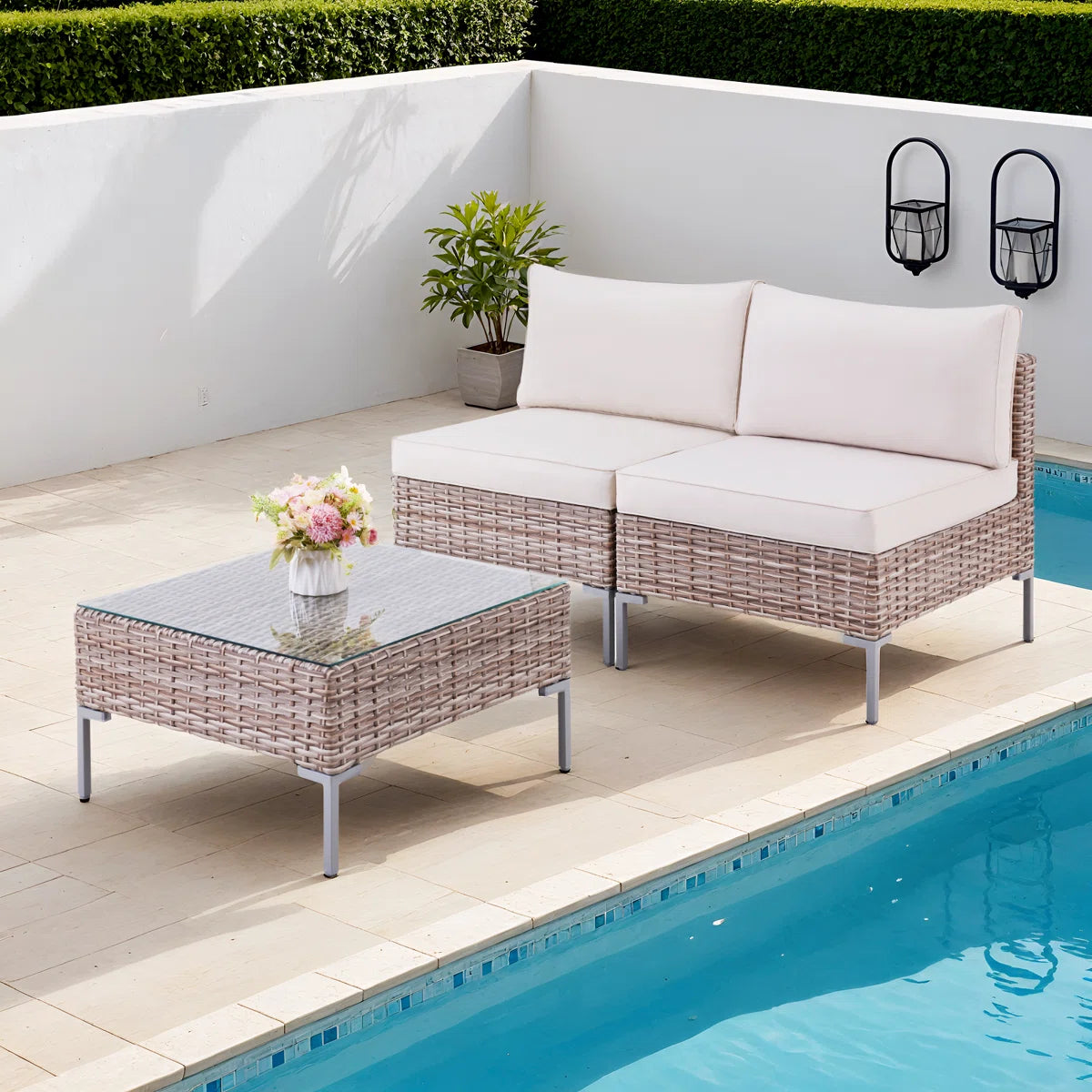 Aldos Premium 3-Piece All-Weather Patio Lounge Set