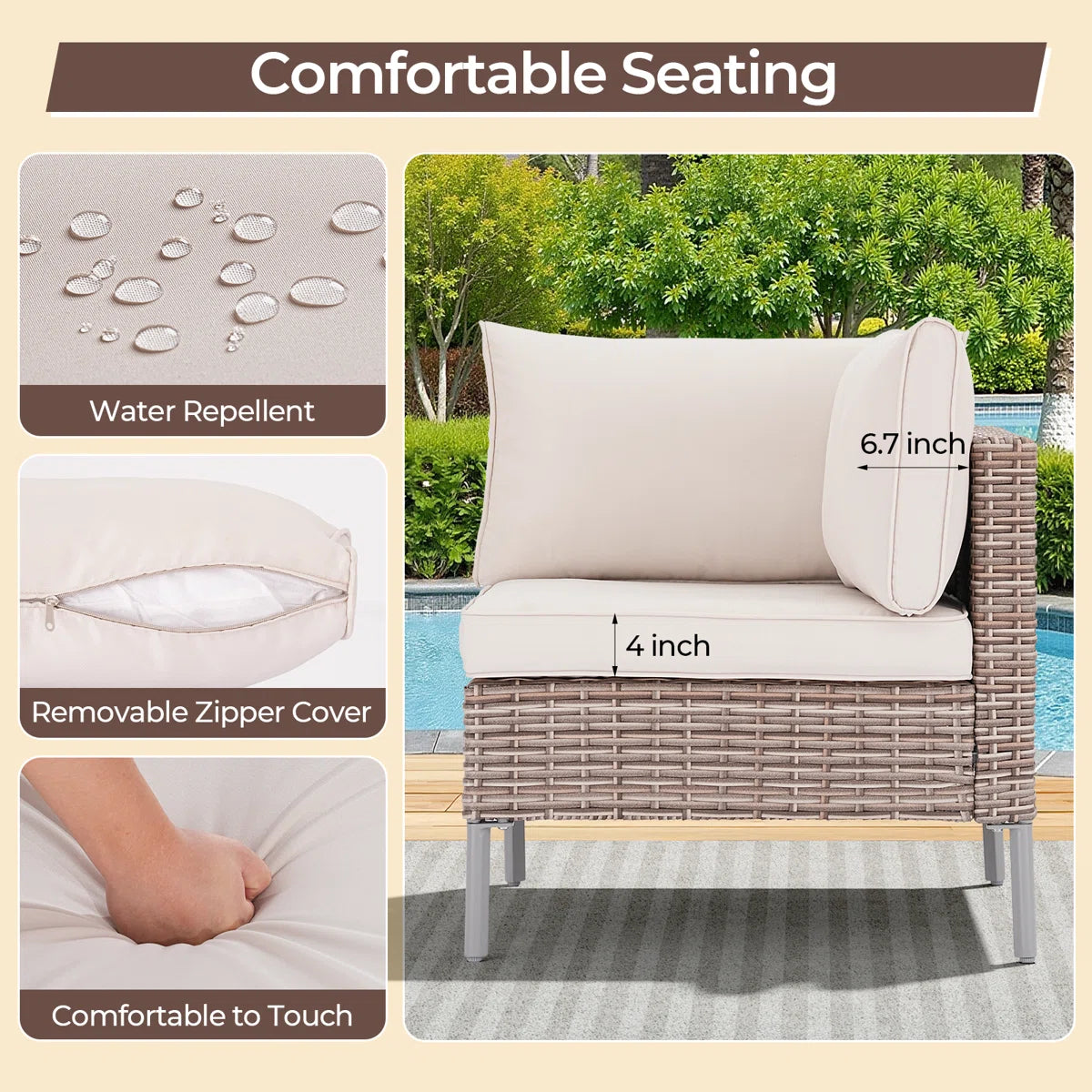 Aldos Premium 3-Piece All-Weather Patio Lounge Set