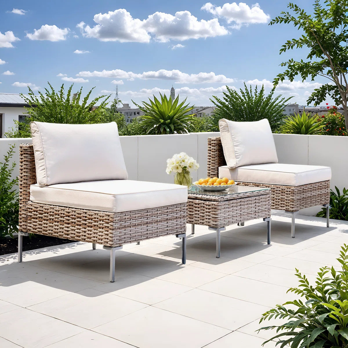 Aldos Premium 3-Piece All-Weather Patio Lounge Set