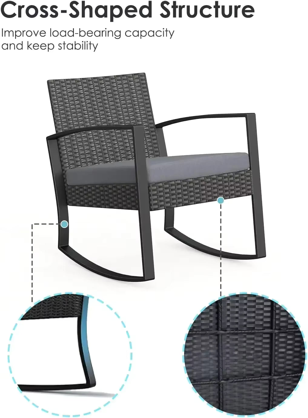 3-Piece Wicker Patio Furniture Set