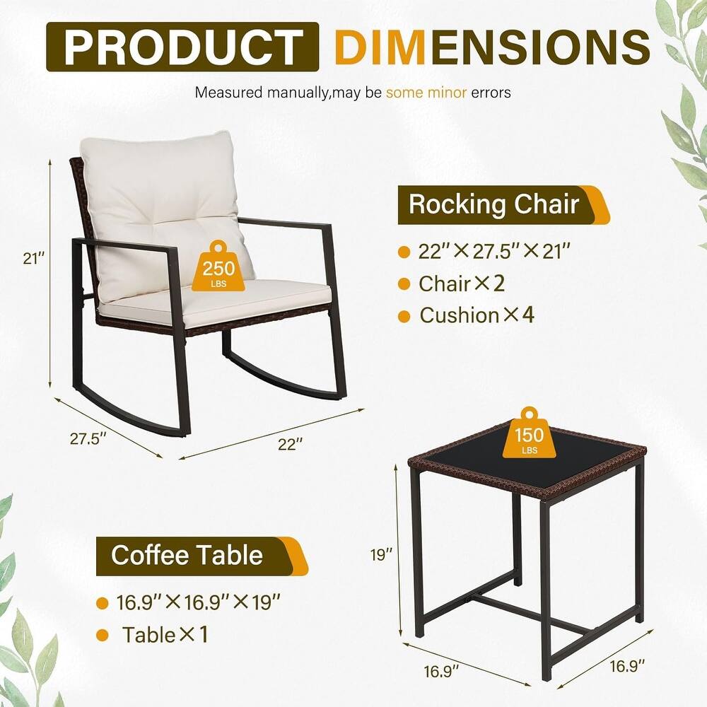 3-Piece Patio Bistro Set Outdoor