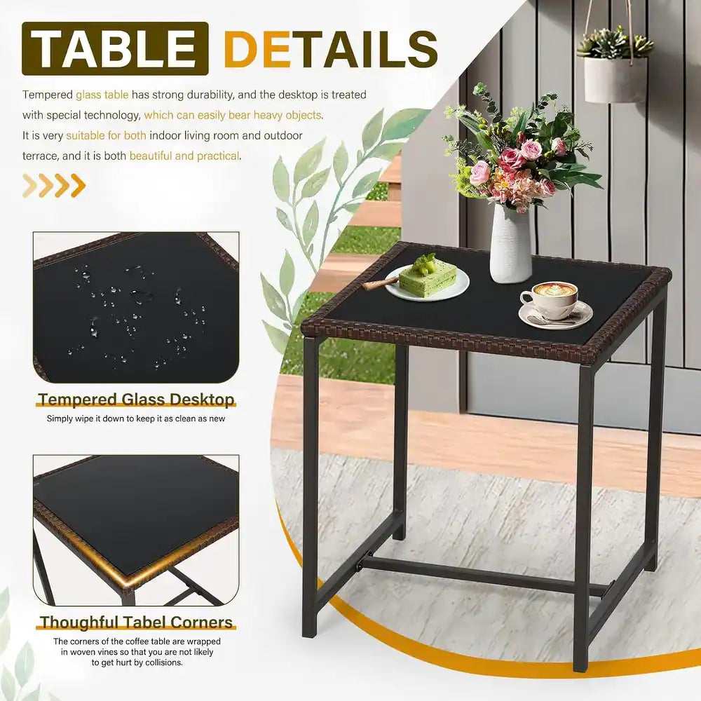 3-Piece Patio Bistro Set Outdoor