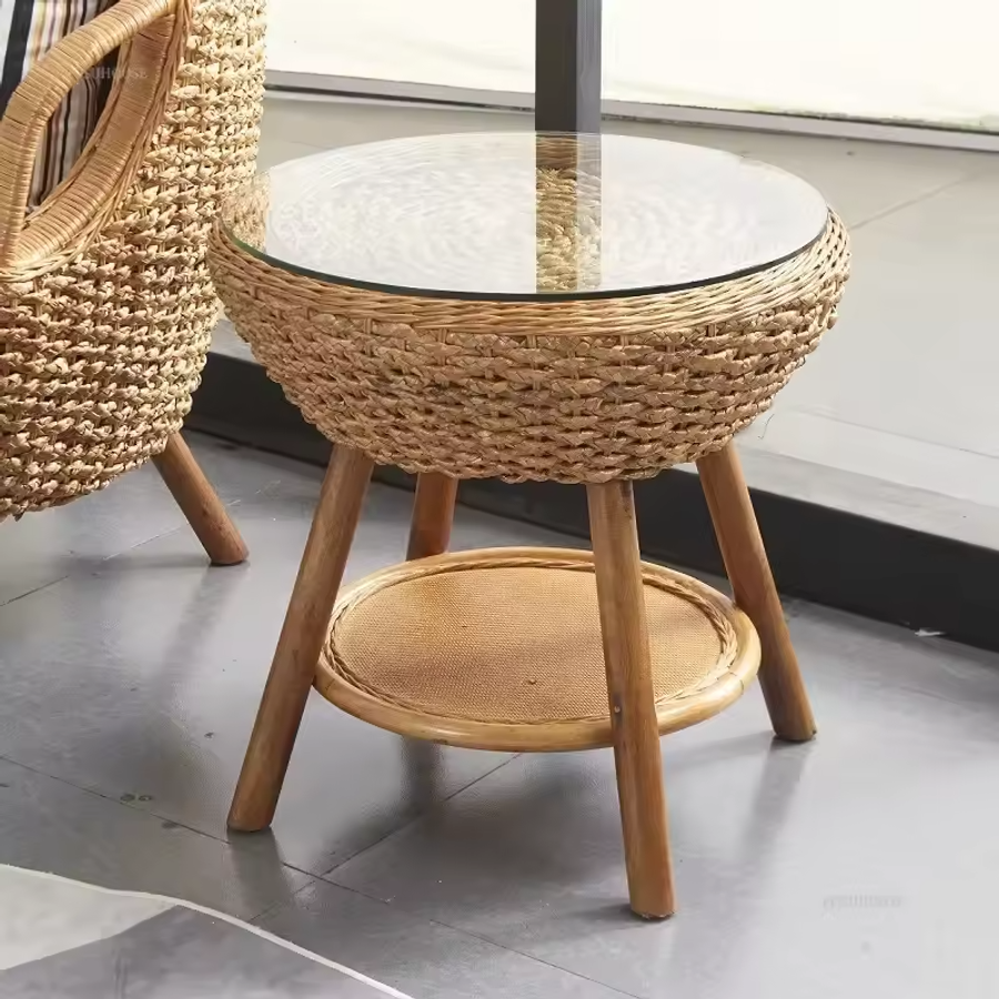 Rattan Lounge Set – 2 Chairs & 1 Table for Cozy Indoor & Outdoor Spaces